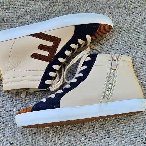 Sam Edelman Avon Kids High Tops Girl's Youth Size 3M Color Eggshell Multi - Picture 9 of 13